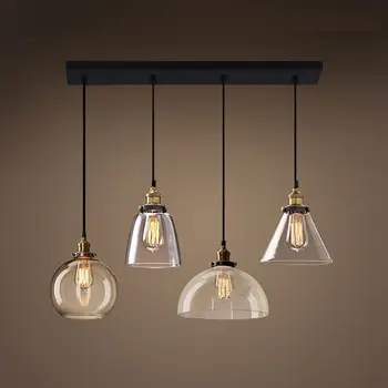 LukLoy Retro Stiklo Sieniniai šviestuvai LED Virtuvės Žibintai LED Lempos Kabo Lempos, Lubų Šviestuvai Kambarį Apšvietimas Šviestuvai