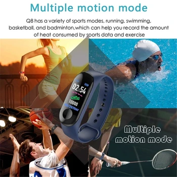 M3 Sporto Smart Elektroninę Apyrankę Širdies ritmo Monitorius Vandeniui Dovanos Naujųjų Metų Fitness Tracker Žiūrėti Vyrams, Moterims