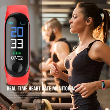 M3 Sporto Smart Watch Vyrai Moterys Smart Band Apyrankę Širdies Ritmo Monitorius Vandeniui Smart Apyrankė Smartband Fitness Tracker Žiūrėti