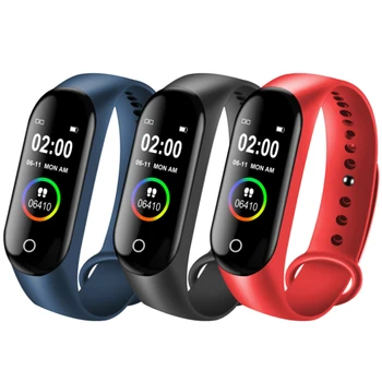 M4 Smart Silikono Watchs Sporto Rankogaliai Moterims, Vyrams, Vaikams, LED Ekranas Fitneso Traker Bluetooth Vandeniui Lady Watchs Sportas