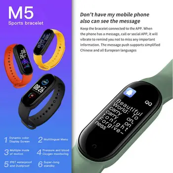 M5 Smart Band Apyrankę Fitness Tracker Apyrankė Pedometer Sporto Smart Watch 