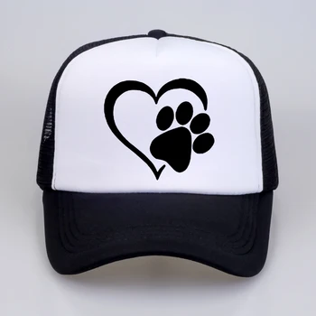 Mados meilė širdies katės letena Spausdinti Moterų Beisbolo kepuraitę Medvilnės Atsitiktinis kepurė Moterims, Vyrams, Hip-Hop Snapback Kepurės