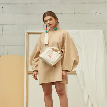 Mados moterų maišas dizaineris mažų pečių maišą kryžiaus įstaiga aukštos kokybės smėlio spalvos drobė moteris krepšiai