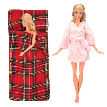 Mados Rankų darbo, 2 Straipsniai/Set Lėlės Priedai = 1 naktį drabužius + 1 miegmaišį Žaislai Objectt Barbie dress up Žaidimas Girl