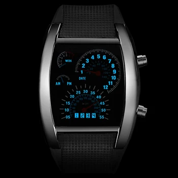 Mados Vyrų Elektroninių Žiūrėti Kūrybinės Skaitmeninės Žiūrėti Vyrų LED Sporto Žiūrėti Gumos Dirželis Vyrų Laikrodis relogio skaitmeninis reloj hombre