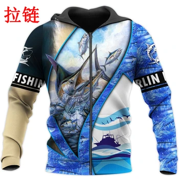 Marlin Žvejybos 3D Atspausdintas Mens hoodies Harajuku Streetwear Hoodie Unisex Atsitiktinis Megztinis Rudenį Striukę, sportinius kostiumus ir kostiumus bėgiojimui KJ0130