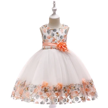 Mažmeninės Prekybos Mergina Elegantiškas Gėlių Birthday Party Dress Vaikus Mergina Suknelė 3-8 Metų Vaikams Mergina Vestuvių Suknelė Princesė L5045