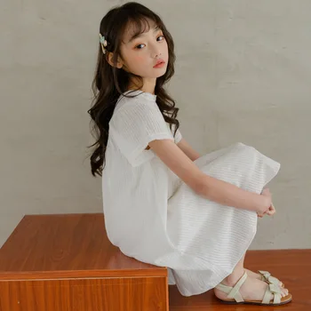 Mergaičių Vasaros Drabužių 2020 Naują Atvykimo Vaikų Mergaičių Korėjos Dryžuotas Tuščiaviduriai Suknelės Paauglių Mergaičių Saldus Princesė Pasakų Suknelės, #8763