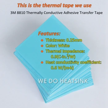 MES HEATSINK 100vnt/daug Aliuminio Heatsink 8.8x8.8x5mm Su 3M 8810 šilumai Laidžios Lipni Juosta Aušinimo RAM IC Žetonų