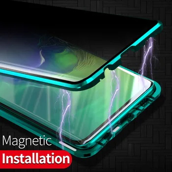 Metalo Magnetinių Grūdintas Stiklas Privatumo Telefono dėklas Samsung Galaxy S10 S8 S9 Plus Magnetas Apsauginis Dangtelis Skirtas Samsung S10 Plius