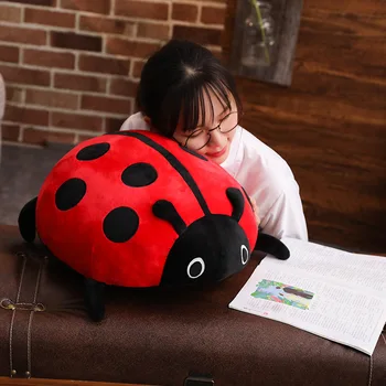 Mielas pliušinis žaislas, minkšti biedronka boružė vabzdžių paspaudę lėlės pagalvė pagalvėlės naujiena vaikų gimtadienio dovana