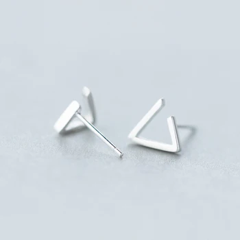 Modian Klasikinis Geometrinis Trikampis Paprasta Maža Maža Stud Auskarai Mielas 925 Sterlingas Sidabro Žavesio Papuošalai Moterims, Papuošalai