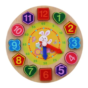 Montessori Animacinių Filmų Gyvūnų Švietimo Mediniai Zawalcowany Geometrija, Skaitmeninis Laikrodis, Galvosūkiai Dalykėlių Atitikimo Laikrodis Žaislas Vaikams