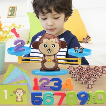 Montessori Matematikos Žaislas Skaitmeninis Beždžionė Balansas Masto Švietimo Matematikos Saulėgrąžų Balansavimo Masto Numeris Stalo Žaidimas Vaikams, Kurie Mokosi Žaislai