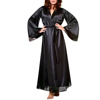 Moterims, Chalatai 2020 Naujų Karšto Pardavimo Sexy Ilgas Šilko Kimono Padažu Suknelė Vonia, Chalatas, Babydoll Apatinis Trikotažas Nightdress