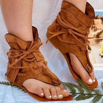 Moterų Retro Gladiatorių Sandalai Ponios Įrašą Kojų Vintage Batai Atsitiktinis Kutas Romos Mados Vasaros Moteris Batai Moteriška 2021 Naujas