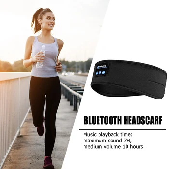Muzikos Bluetooth 5.0 Lankelis Knits Miega Apdangalai, Ausinių Sporto Stereo Garsiakalbis (2.0) Laisvų Rankų Įrangos Miego 