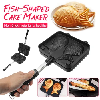 Namų Japonijos Non-Stick Taiyaki Žuvies Formos Bakeware Pliurpalas Visos Maker 2 Formos Tortas Kepimo Įrankiai