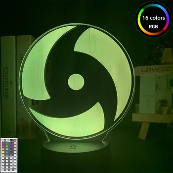 Naruto Sharingan Logotipas Anime Naktį Šviesos Vaikų Miegamasis Dekoro LED 3d Naktį Lempos Vaikai 3d Šviesos Dovana Žaislai Vaikams