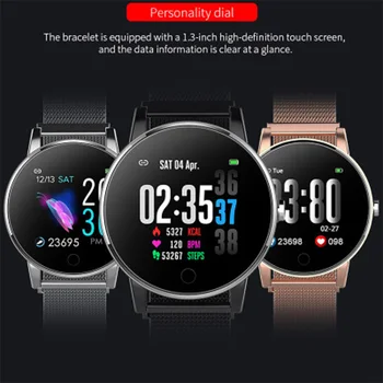 Naujas 1.3 colių Moterų Smart Watch Vyrų Vandeniui Širdies ritmo Monitorius Kalorijų Smartwatch Moterų 