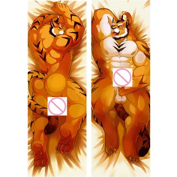 Naujas Atvykimo Anime ir Animacinių filmų Furry Tigras pagalvių užvalkalus Dakimakura Atveju Seksuali mergina 3D dvipusis Patalynės Kūno Hugging užvalkalas