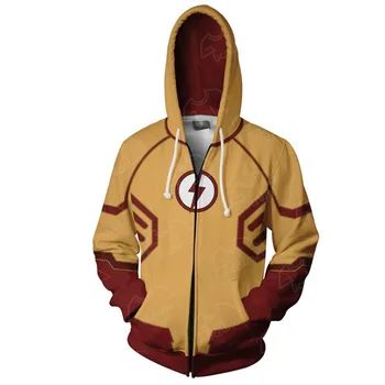 Naujas Hoodies Kailis Hoodies Kostiumas Legiono Drabužių Suaugusiųjų Flash Flash-žmogus, Cosplay Kostiumų Zip Iki Hoodie 3d Atspausdintas Užtrauktukas Hoodies