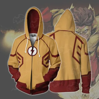 Naujas Hoodies Kailis Hoodies Kostiumas Legiono Drabužių Suaugusiųjų Flash Flash-žmogus, Cosplay Kostiumų Zip Iki Hoodie 3d Atspausdintas Užtrauktukas Hoodies