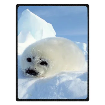 Naujas Individualų Minkšta Šilta Antklodė Koralų Vilnos Mesti Kelionės Antklodės Grenlandinių Ruonių Spausdinti Vaikams, Kūdikių Antklodė