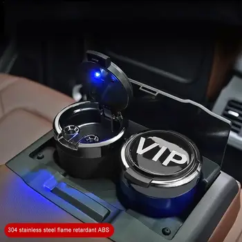 Nerūdijančio Plieno LED Automobilio Peleninę su Kompasu, Peleninė, Pelenų Saugojimo Dėžutė aukso, mėlyna, juoda, raudona