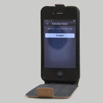 Odinis dėklas skirtas iPhone 4 4S Magnetinio adsorbcijos aukštyn-žemyn flip case for Apple iPhone 4s Apsauginės Atveju moliusko geldele Dėklas