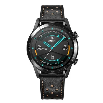 Odinis Laikrodžio Dirželis Huawei GT 2 46mm Prabanga Watchbands huavey huaway gt2 correa de reloj de cuero Sagtis Dirželiai