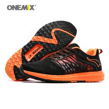 ONEMIX vyrų bėgimo bateliai kvėpuojantis tinklelio akučių batai šviesos kietas sportbačiai lauko nėriniai-up batai vaikščioti bėgimo sportbačiai