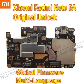 Originalus Global Firmware Naudojamas Testas Darbo Atrakinti Mainboard Xiaomi RedMi Pastaba 5A Plokštė Grandinių Kortelės Mokestis Flex Kabelis