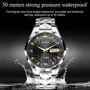OUPINKE Viršuje Prabangos Prekės ženklo Vyrai Automatinis Mechaninis laikrodis Mūro Klasės Vandeniui Nerūdijančio Plieno Watchstrap Vyrų Laikrodis