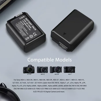 PALO 2000mAh NP-FW50 NP FW50 Fotoaparato Baterija + LCD USB Dual Įkroviklio Sony Alpha a6500 a6300 a6000 a5000 a3000 NEX-3 a7R