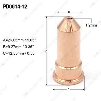 PD0014-10 Plazmos pratęsti Antgalis Patarimas 1,0 mm Tinka Trafimet Ergocut CB50 CB70 Plasma Cutter Fakelas PAKETAS/10