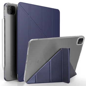 Planšetinio kompiuterio Apsaugos Daugiafunkcinis Sulankstomas Smart Cover iPad Pro 2020 TPU Silikono, galinis Dangtelis (Juodas)