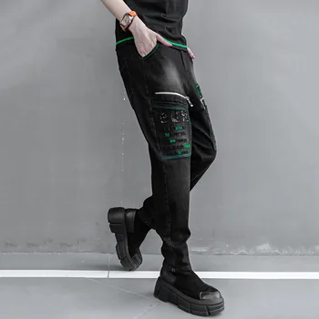 Ponios Atsitiktinis Raidžių Spausdinti Haremas Pants Plus Size 2020 Korėjos Žiemos Mados Kelnės Moterų Derliaus Prarasti Punk Stiliaus Džinsai