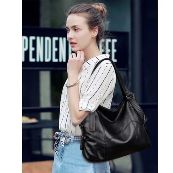 Ponios rankinės Maišelį Bolsa 2019 Vintage Stiliaus Moterų Rankinės Oda prabanga rankinės moterims, krepšiai Dizaineris Didelės Talpos Tote Bag