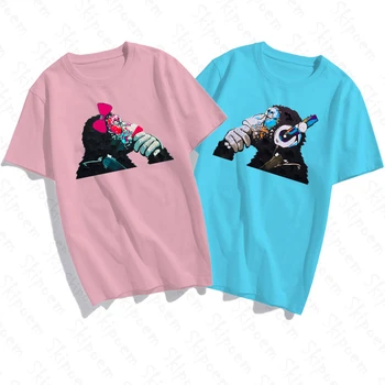 Pora Beždžionių Dėvi Ausines Marškinėliai Moterims Korėjos Stiliaus Atsitiktinis Medvilnės Spalvinga Trumpas Rankovės Skipoem Drabužių Streetwear