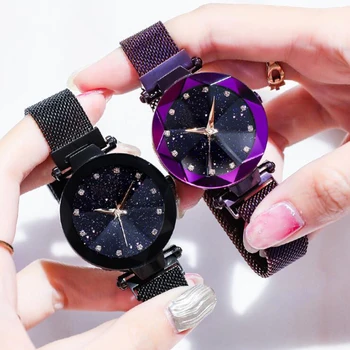 Prabanga Moterų Laikrodžiai Ponios Magnetinio Žvaigždėtas Dangus Laikrodis Mados Deimantų Moterų Kvarciniai Laikrodžiai relogio feminino zegarek damski