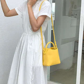 Prabanga Moterų Paprasta Balta Geltona Nešti Maišą Dizaineris Kibirą 