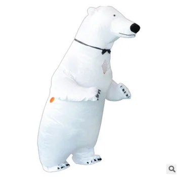 Pripučiamas Kostiumas Polar Bear Talismanas Kostiumas Gyvūnų Fantasia Suaugusiųjų Halloween Carnival Gimtadienio Cosplay Kostiumas