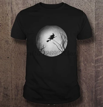 Ragana Mėnulis Moonshine Šviesos Raganos Skristi Šluota T-Shirts