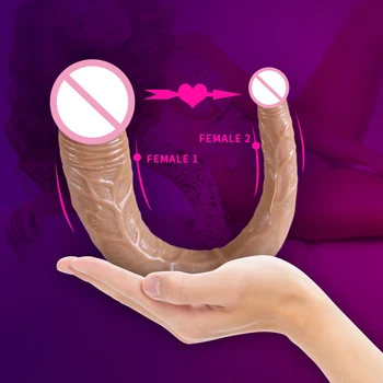 Realus Dvigubas Dildo Moterų Lesbiečių Žaislai Moterų Masturbacija Sekso Įrankiai didelis Juodas Penis Analinis Penis Suaugusiųjų Erotika Mašina