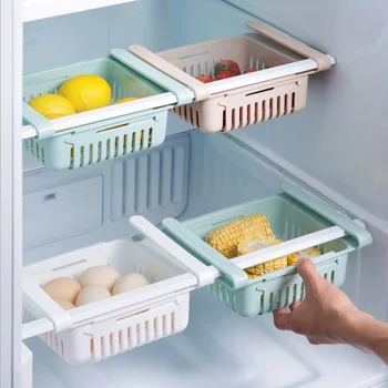 Reguliuojamas Ir Tampus Šaldytuvas Organizatorius Šviežių Tarpiklis Sluoksnis stalčiuko Stalčių Krepšelį Šaldytuvas Pull-out Stalčiai