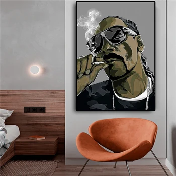 Repo Dainininkas Rūkymas Snoop Dogg, Hip-Hop Pav Meno Plakatus Spausdina ant Drobės Sienos Nuotraukas Kambarį Namo Sienos Cuadros Dekoras