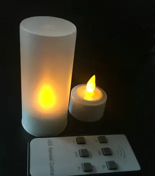 Rinkinys 6pcs LED žvakė nuotolinio valdymo Mirgėjimas matinio Įkrovimo Arbata Šviesos Elektronika Žvakės waxless Juostos Vestuvių-Gintaro