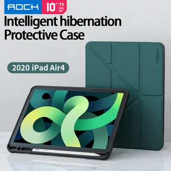ROKO iPad Air4 Atveju Su Pieštukas Turėtojas Silikono Smart Apsauginį kiautą, iPad Air4 2020 10.9 Colių, Sulankstomas Slim Auto Pabusti Miego