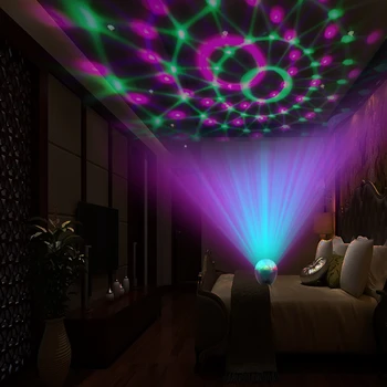 Romantiška 16 Spalvų Muzikos Magija Kamuolys Projektorius Naktį Šviesos Su Bluetooth Nuotolinio Valdymo Projekcija Lempos 8 Ryškumas Režimai